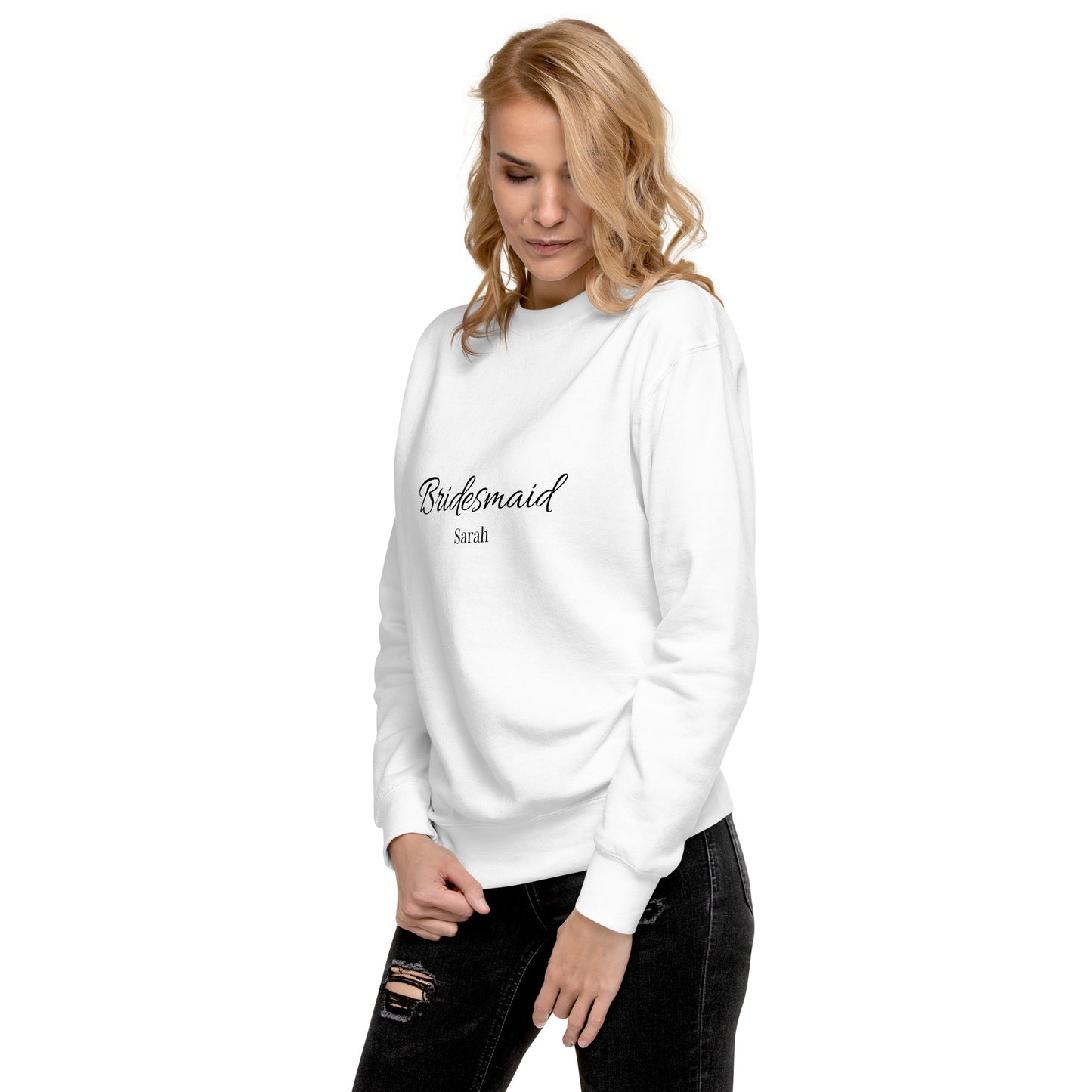 Custom Bridesmaid Sweatshirt - Personalized Bridesmaid Name Sweatshirt for Bridal Party